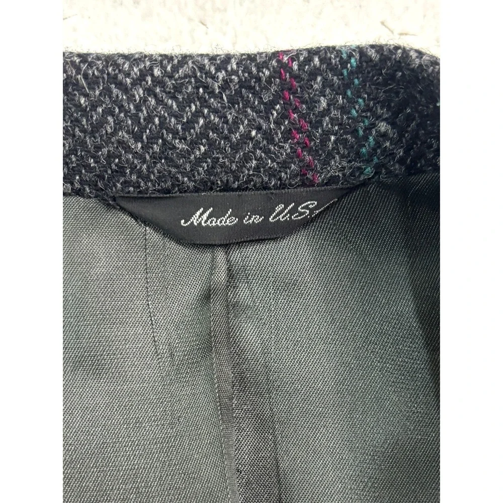 vtg Stanley Blacker 40S Gray Herringbone Tweed Blazer Jacket Sport Coat USA Wool